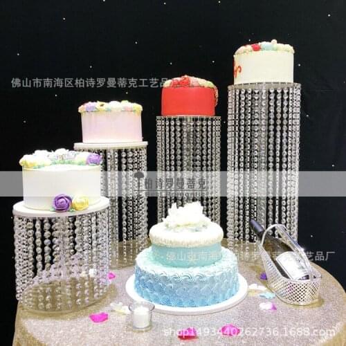 4pcs in set Crystal transparent Cake holder group Birthday acrylic cake stand for wedding party