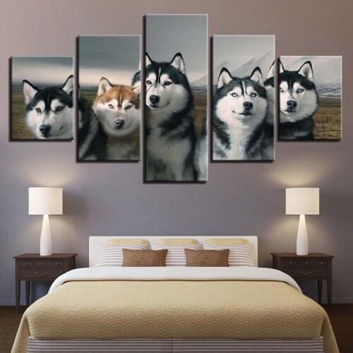 Dog 5d 5pcs Animal Husky 5d Snow Wolf diamond painting crystal diamond embroidery spuare&round crystal painting cross stitchsets