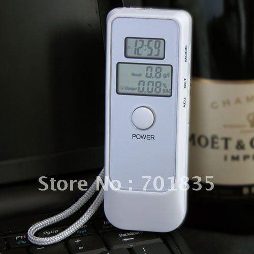 5pcs/lot Dual LCD digital display Breath Alcohol Tester with clock, timer and temperature display, free shipping