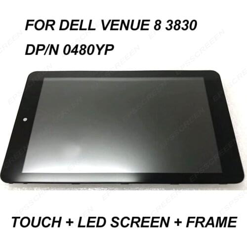 8 INCH REPLACE for Dell VENUE 8 3830 0480YP 0338RT 082N44LCD Touch Screen Panel digitized frame bezel display Assembly