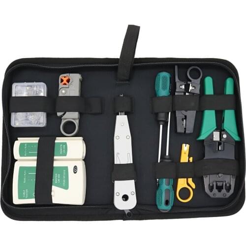 Network Tool Kits Professional- Net Computer Maintenance LAN Cable Tester 9 in 1 Repair Tools,8P8C RJ45 Connectors,Cable Tester