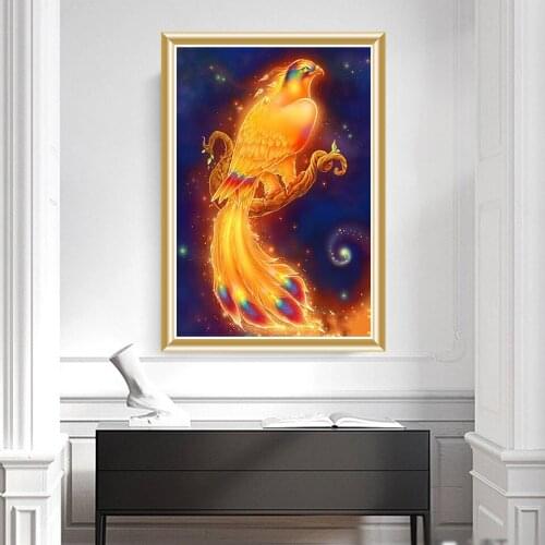 5D DIY Diamond Painting Animal Rhinestone Picture Phoenix Square/Round Diamond Embroidery Mosaic Cross Stitch Decoration Gift