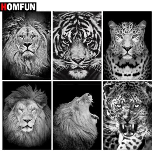 HOMFUN Diamond Painting Full Square/Round Diamond"Animal sketch landscape"Pattern Embroidery Cross Stitch 5D Rhinestone Painting