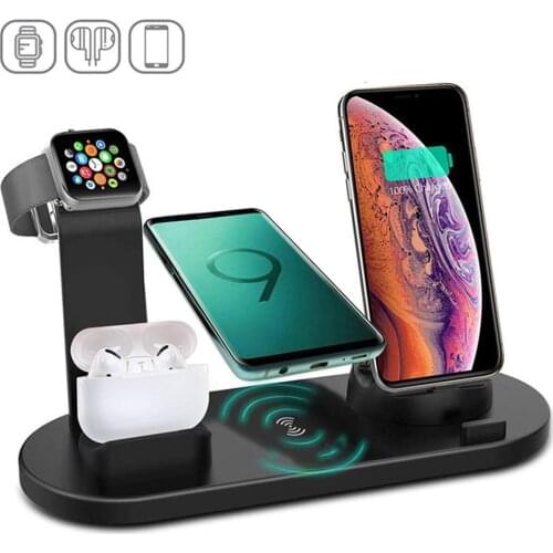 3 in 1 Wireless Charger Dock Station Micro USB Type C Stand Fast Charging For iPhone Apple Watch Charger