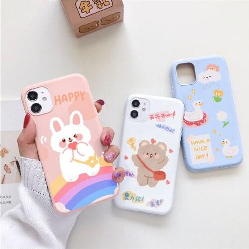 Soft TPU Phone Case For iPhone 12 Pro XS Max Mini XR 7 8 6 6S Plus SE 2020 5 5S Cartoon Animal Cover For iPhone 11 Pro Max Funda
