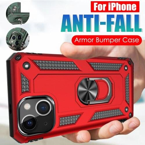 Magnetic Ring Stand Holder Case For iPhone 13 11 12 Pro Max Mini X XR XS 8 7 6 Plus Case Shockproof Armor Protection Cover Coque