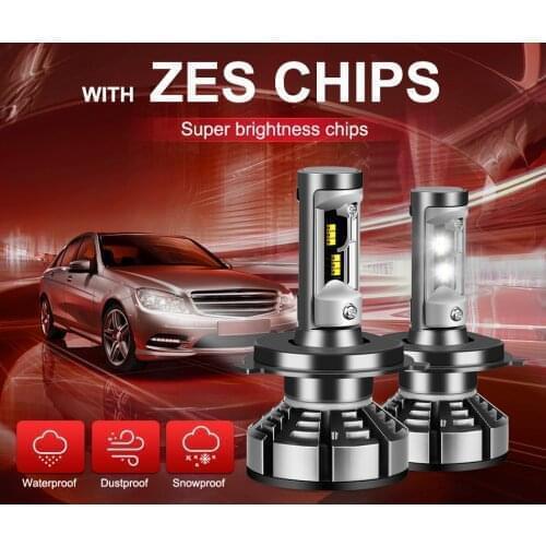 2 pcs CANBUS Anti erreur Car Headlight H7 LED H4 LED H1 H11 9006 9005 9012 H8 50W 6500K 12V Auto Headlamp ZES Fog Light Bulbs