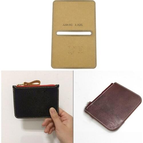 Leather diy craft tool kraft paper template mold coin purse hand storage bag drawing design sewing tool