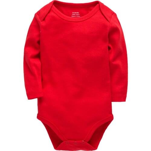 Baby Girls Clothing Body suit Newborn Infant Boys Romper Infant Long Sleeve Summer Red Jumpsuit Cotton Soild Color Pyjama Bebe