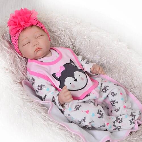 KEIUMI 22 Inch Newborn Dolls 55 cm Sleeping Reborn Baby Doll Realistic Babies Girl Toys For Children Birthday Christmas Gifts