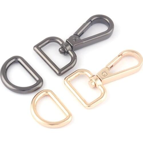 3/4"(20mm) Gunmetal Metal Swivel Claw Clasp,Slide Buckle Dog Collar Hardware Purse Adjuster D Ring Backpack Webbing Handbag DIY