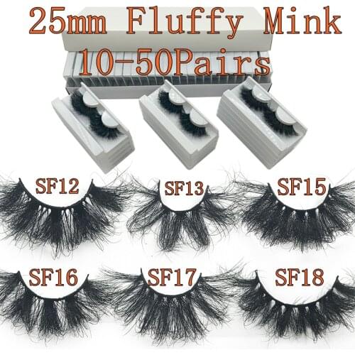 Mikiwi Bulk Long 10/20/30/50 Pairs Soft Fluffy Messy Wholesale 3d Mink Make up Lashes Dramatic Eyelashes Pack False Eyelashes