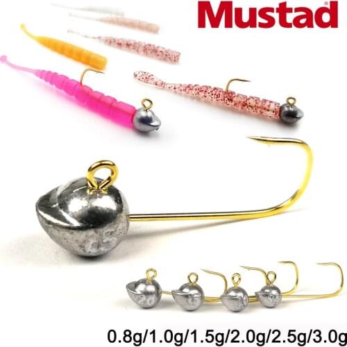 2021 New Mustad 4-5p/Pack AJING Soft Lure Rockfish Fishing Hooks 0.8 To 3.5g Finesse Jig Head Hook For Worm Ultralight AJING Rod