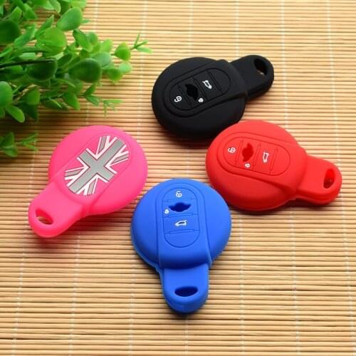 Silicone key fob cover set stickers for BMW mini cooper poadster coupe countryman paceman R55 R56 R57 R60 F55 F56 remote holder