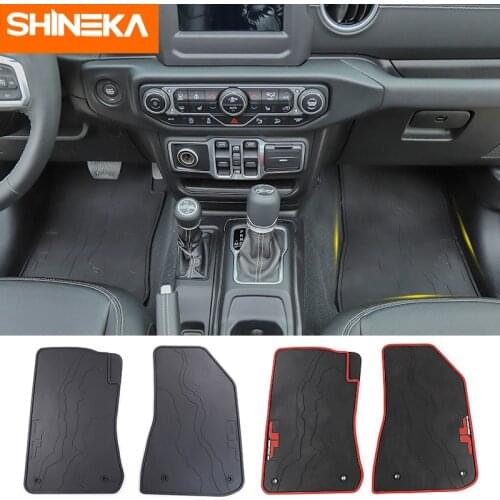 SHINEKA Floor Mat for Jeep wrangler jl accessoire 2 Door Rubber Car Carpet Mat Anti-dirty for Jeep Wrangler JL Sahara 2018