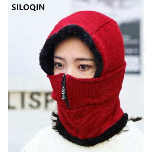 SILOQIN New Winter Warmth Knitted Hats For Women Novelty Beanies Plus Cashmere Thick Ski Cap Womens Fashion Trend Warm Wool Hat