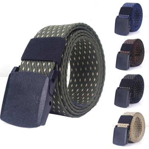 Tactical Nylon Belt Plastic Buckle Automatic Army Military Belt Mens Canvas Belts Handsome Desigener Waist Strap High Quality