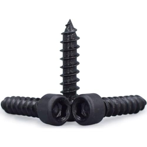 30pcs M3 Allen cylindrical head screws hex socket cup model audio screw self-tapping bolts carbon steel black 5mm-35mm long