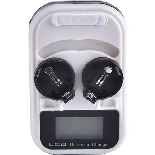 2-Slot LIR2032 LIR2025 LIR2016 3.6V Battery Charger LCD Indicator intelligent US Plug Rechargeable Lithium Button Cell Coin