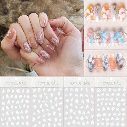 1Sheet White Mountains Hill Shaped Pattern Nail Art Sticker Self Adhesive Nail Decals 3D Tips DIY Manicure Decorations