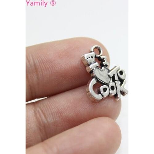 15pcs-- I love to cook charm 17x14mm Antique silver tone I love to cook charms pendant pj2733