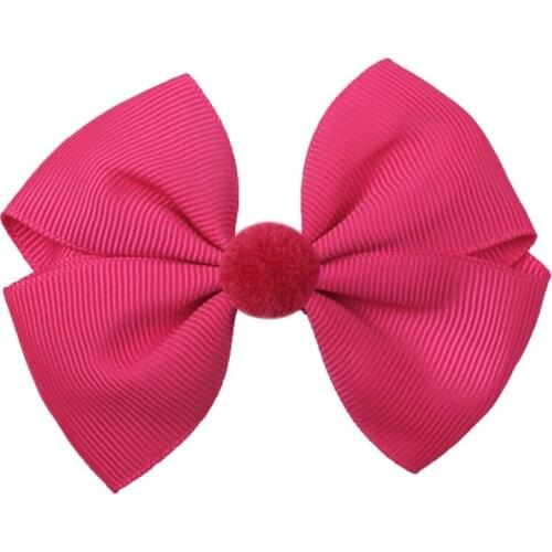 2Pieces Girls Hair Bows with Little Pom Pom Ball Hair Clip Children Hair Accessories Hairpins Fashion Hair Ornaments