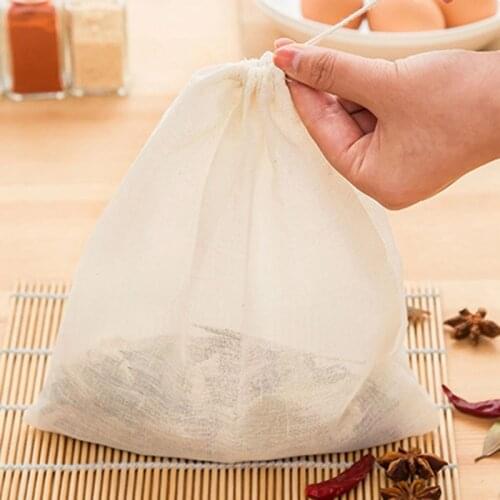23*21 CM Kitchen Cooking Supplies Cotton Drawstring Filter Pockets Soup Filter Bags