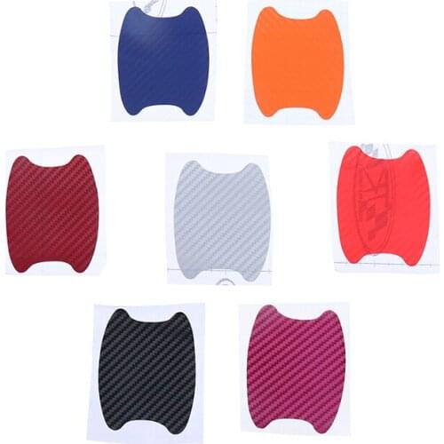 4Pcs/Set Carbon Fiber Scratches ResistantHandle Protection Film Car Door Sticker Hot
