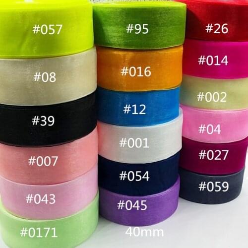 50 yards/lot 1 1/2'' (40mm) organza ribbons wholesale gift wrapping decoration Christmas ribbons