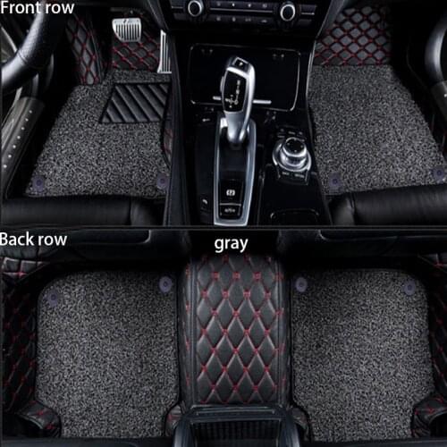 Car mats all around the wire ring for custom car interior leather double carpet protection mat
