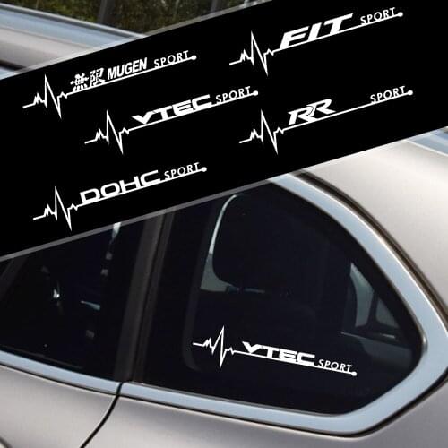 Car Styling Side Window Stickers Decals For Honda Mugen INSPIRE XR-V CR-V UR-V CR-Z Fit Pilot Type R Type S VTEC DOHC