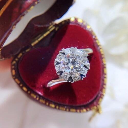 18k White Gold 1.00 carat DE Color SI with side 0.23ctw Real Diamond Halo Ring Twist Band, and other Choise 0.5carat G Color VS