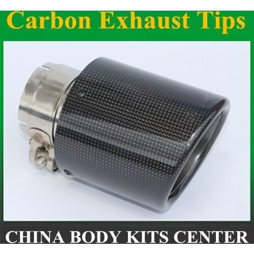 Free Shipping: 1PCS 63mm Inlet 101mm Outlet Stainless Steel Ak Carbon Fiber Exhaust Tip for VW AUDI BENZ BMW PORSCHE