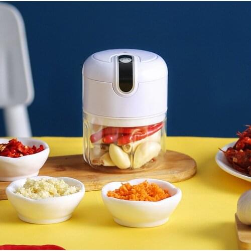 Wireless Electric Garlic Grinder With Baffle Kitchen Gadgets USB Rechargeable Garlic Peeler Portable Food Grinder Meat Masher