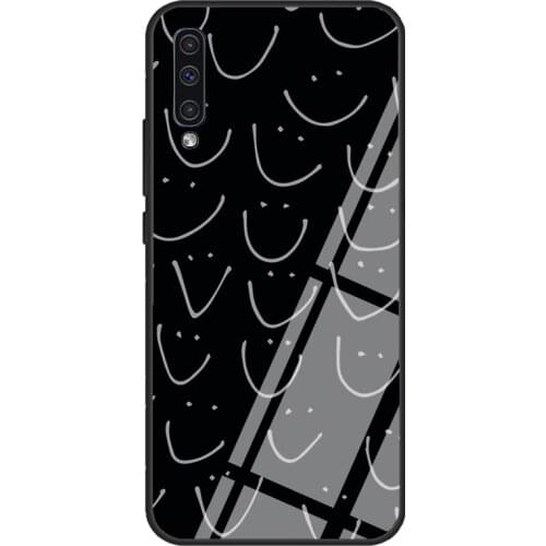 Smile overload black Case For Samsung A72 A71 A51 A31 A40 A50 A70 A20e A21S A12 A32 A52 Tempered Glass Cover