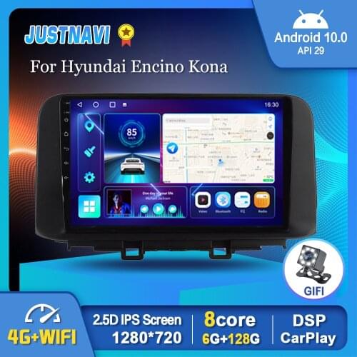 JustNavi For Hyundai Encino Kona 2018 2019 Car Radio Android 10.0 Auto Multimedia Video Player Navigation Carplay DSP GPS 10