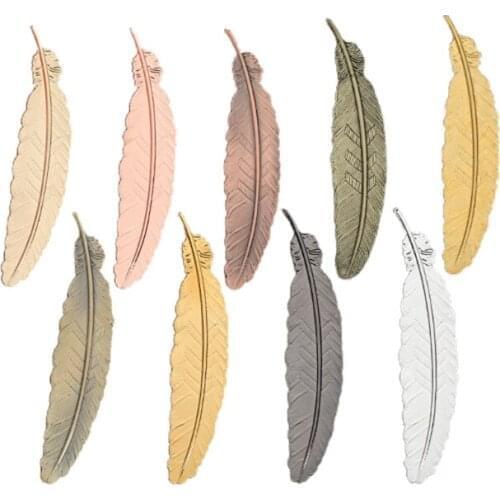 Creative Metal Feather Bookmark Document Book Mark Label DIY Gift for Readers Students Writers Office Stationery Gift
