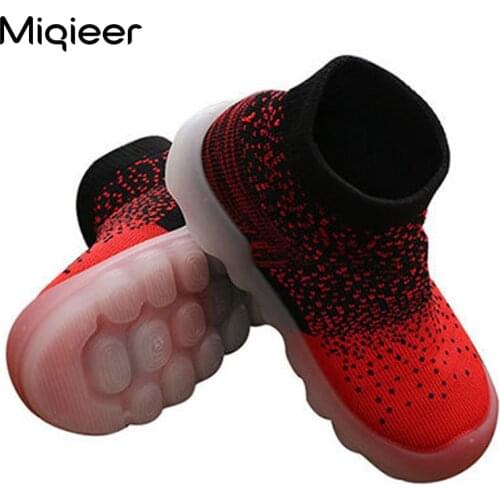 Baby Knit Sock Shoes Spring Autumn Children Breathable Mesh Soft Jelly Soles Non Slip Toddler Sneakers Boys Girls Sports Shoes