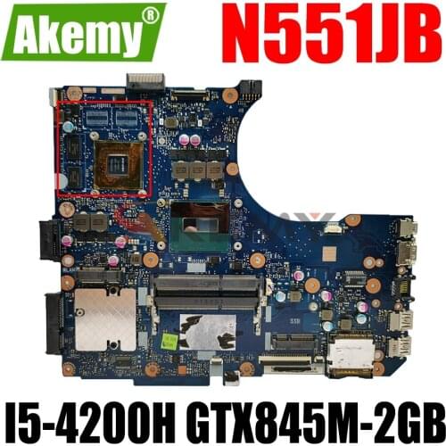 AKEMY N551JK Laptop Motherboard For ASUS N551JQ N551JB G551JK G551J N551J Original Mainboard I5-4200H GTX845M-2GB