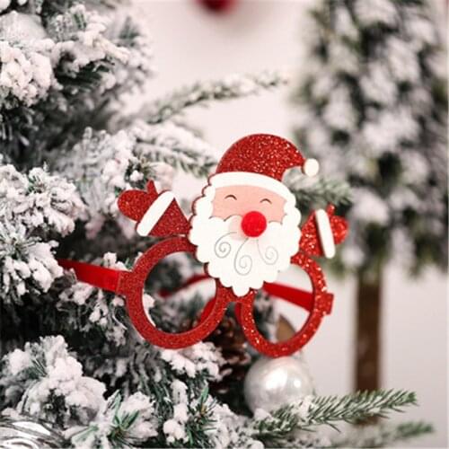Cute Santa Claus Xmas Tree Elk Glasses Frame Merry Christmas Glasses Photo Prop Christmas Decorations New Year Navidad Kids Gif