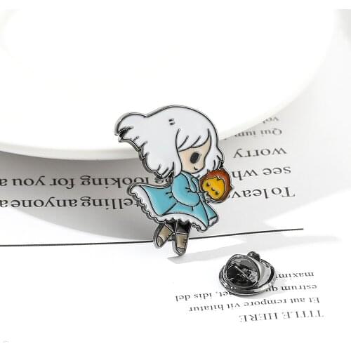 Miyazaki Hayao Howls Moving Castle Sophie Calcifer Brooch Pin Enamel Metal Badges Lapel Pin Brooch Jackets Jeans Fashion Gifts