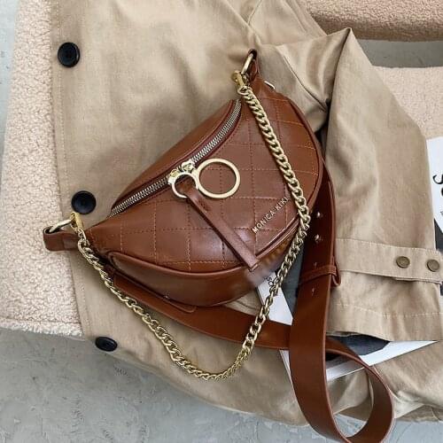 HOT Unique Design Fashion Rhombic Chest Bag Chain Waist Bag & Elegant Shoulder Bag Messenger Bag Width 24cm