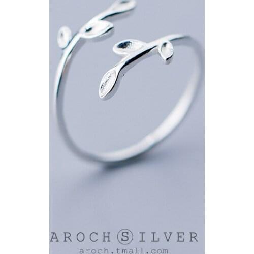 Trendy Simple Leaf Rings For Women Lover Engagement Wedding Open Geometric Finger Rings Punk Jewelry