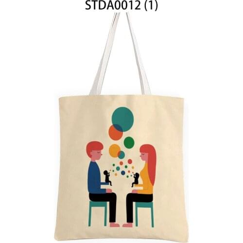 Cartoon couple Tool bag Womens beach bag closet organizer Shopping bag Bag in the maternity hospital Handbag closet organizer