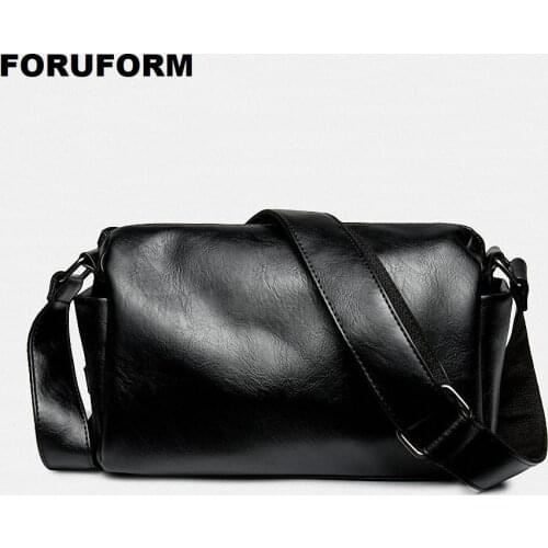 Men Messenger Bags Casual Handbag For Man Leather Shoulder Bag Crossbody Bag Business Male small Travel Phone bags Black LI-2406