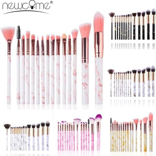 NEWCOME 5/7/15/20Pcs Makeup Brushes Tool Set Cosmetic Powder Eye Shadow Foundation Blush Blending Beauty Make Up Brush