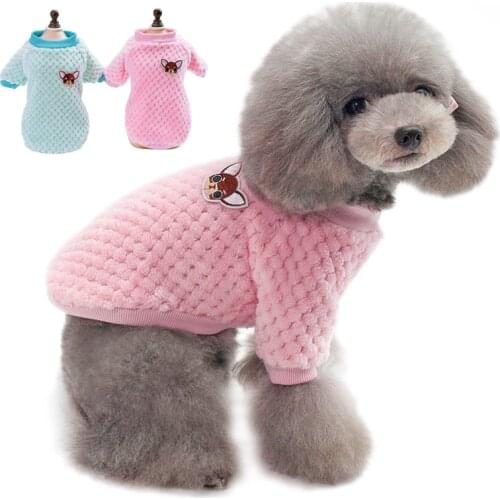 Pet Dog Clothes For Small Dogs Chihuahua Pug Autumn/Winter Puppy Pet Cat Coat Jacket Warm Fleece Pets Clothing Outfits Pink/Blue