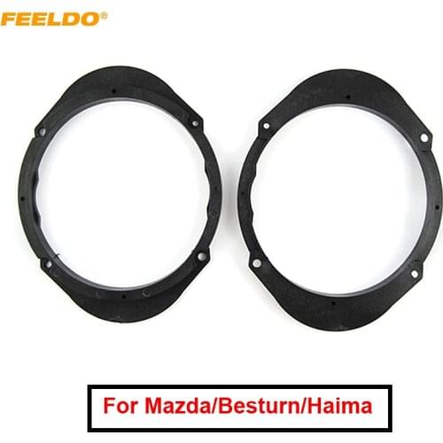FEELDO 1Pair Car Speaker Spacer Mount Mat Adapter for Mazda Besturn Haima Stereo Speaker Pad Adjusting Washer Rings Trim Kit