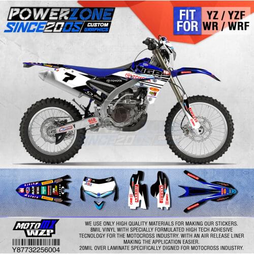 PowerZone Customized Team Graphics Backgrounds Decals 3M Custom Stickers For YAMAHA WR450F WR WRF 450cc 2016 2017 2018 2019 004