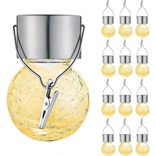 Hanging Solar Lights Waterproof LED Ball Lights Solar Powered Globe Lights With Clip Christmas Garden Yard Patio Tree Decoration